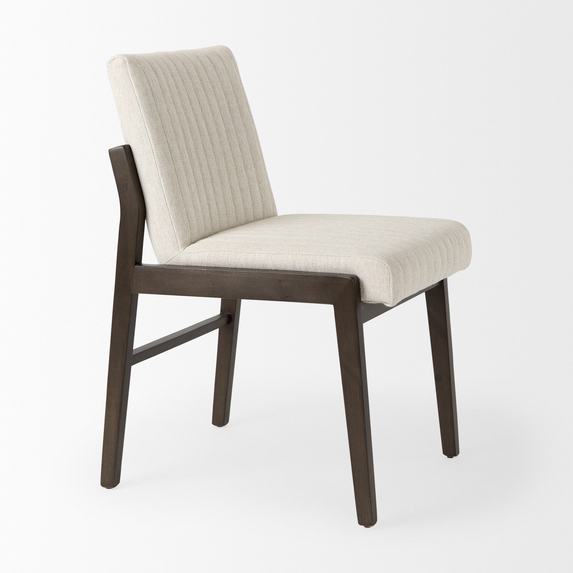 Tahoe Cream Fabric and Black - Brown Wood Dining Chair - Dekor Butik