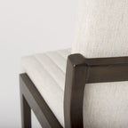 Tahoe Cream Fabric and Black - Brown Wood Dining Chair - Dekor Butik