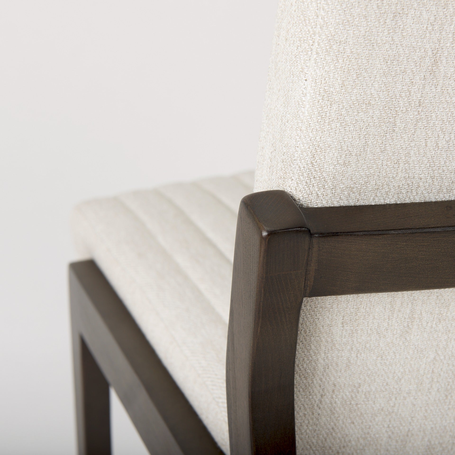 Tahoe Cream Fabric and Black - Brown Wood Dining Chair - Dekor Butik