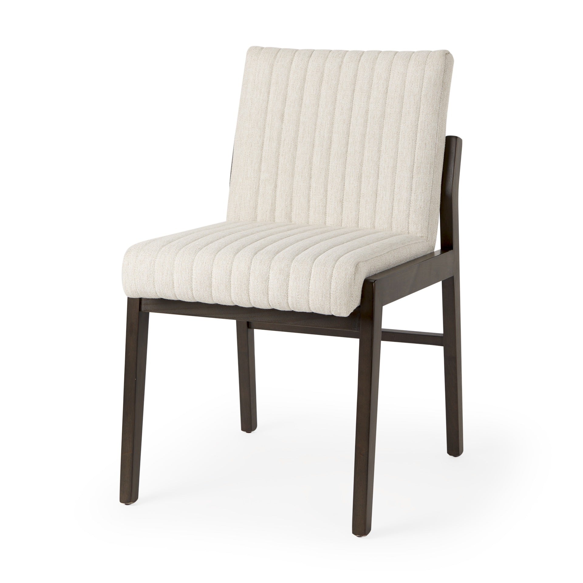 Tahoe Cream Fabric and Black - Brown Wood Dining Chair - Dekor Butik