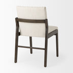 Tahoe Cream Fabric and Black - Brown Wood Dining Chair - Dekor Butik