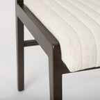 Tahoe Cream Fabric and Black - Brown Wood Dining Chair - Dekor Butik