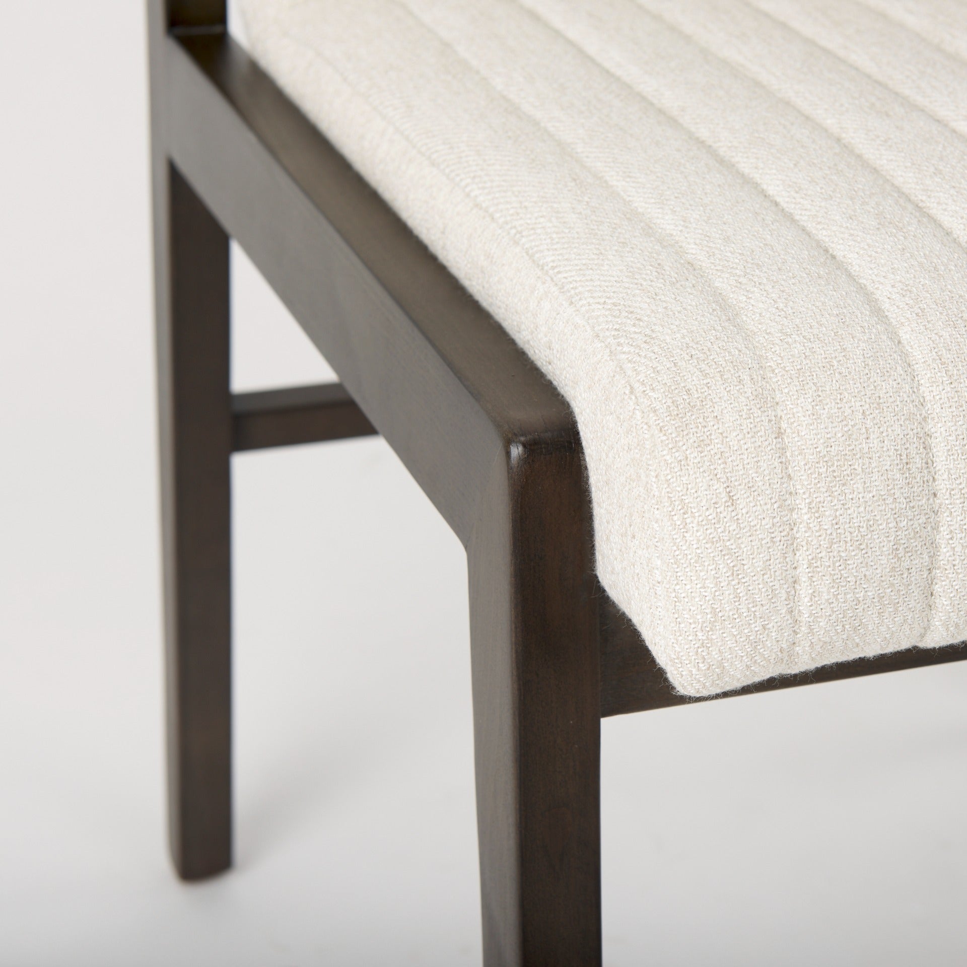 Tahoe Cream Fabric and Black - Brown Wood Dining Chair - Dekor Butik