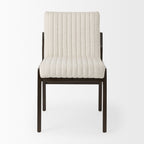 Tahoe Cream Fabric and Black - Brown Wood Dining Chair - Dekor Butik