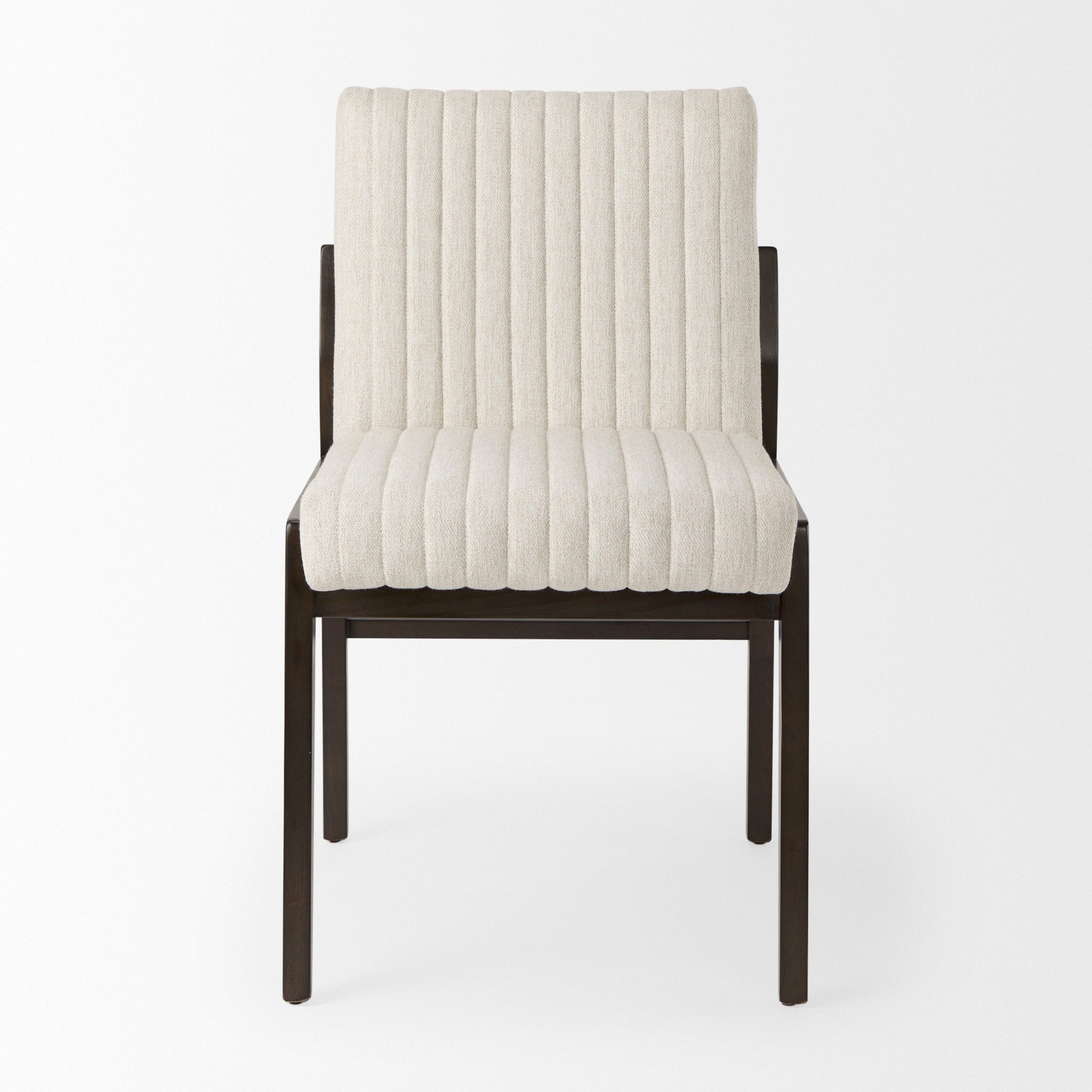 Tahoe Cream Fabric and Black - Brown Wood Dining Chair - Dekor Butik