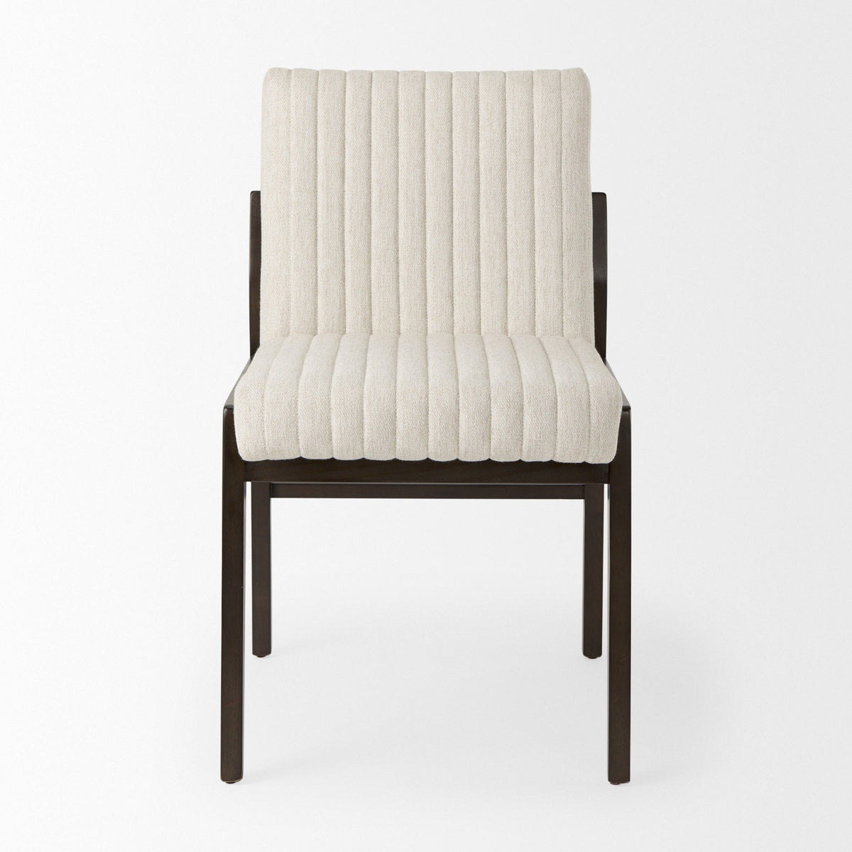 Tahoe Cream Fabric and Black - Brown Wood Dining Chair - Dekor Butik