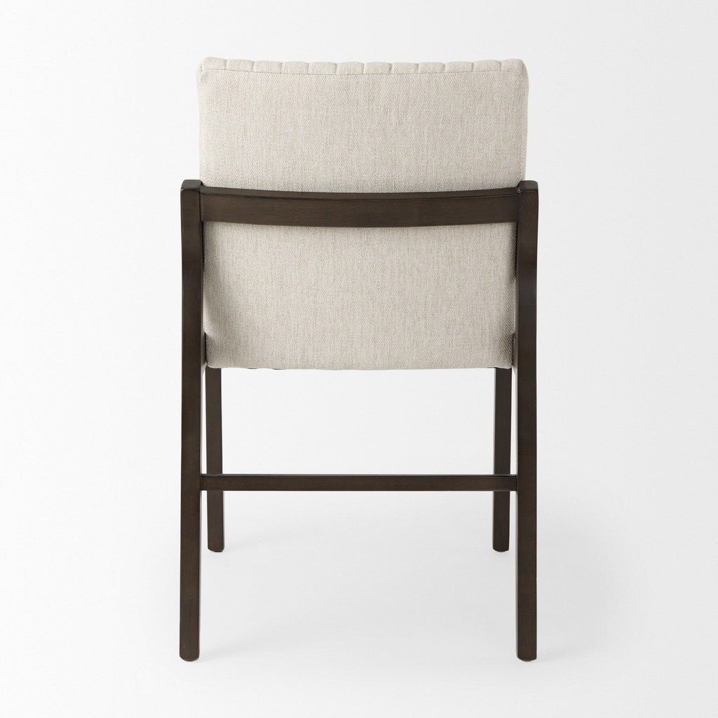 Tahoe Cream Fabric and Black - Brown Wood Dining Chair - Dekor Butik