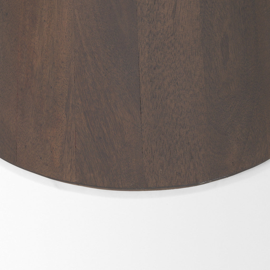Takoda Dark Brown Wood Tapered Drum Accent Table - Dekor Butik
