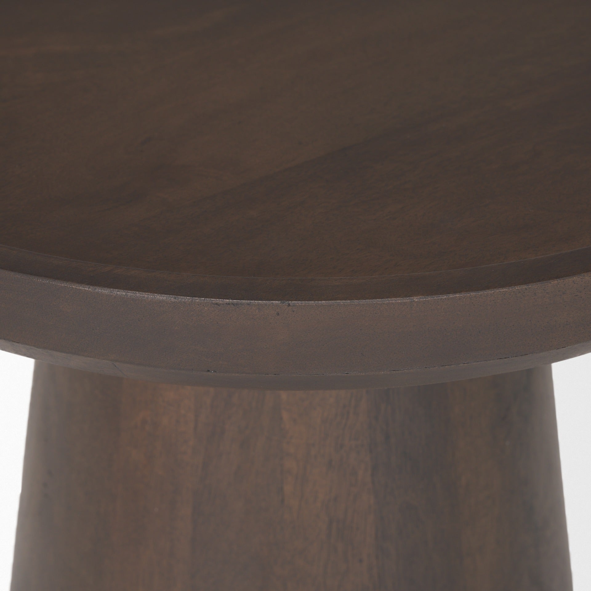 Takoda Dark Brown Wood Tapered Drum Accent Table - Dekor Butik