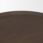 Takoda Dark Brown Wood Tapered Drum Accent Table - Dekor Butik