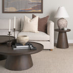 Takoda Dark Brown Wood Tapered Drum Nesting Coffee Tables - Set of 2 - Dekor Butik