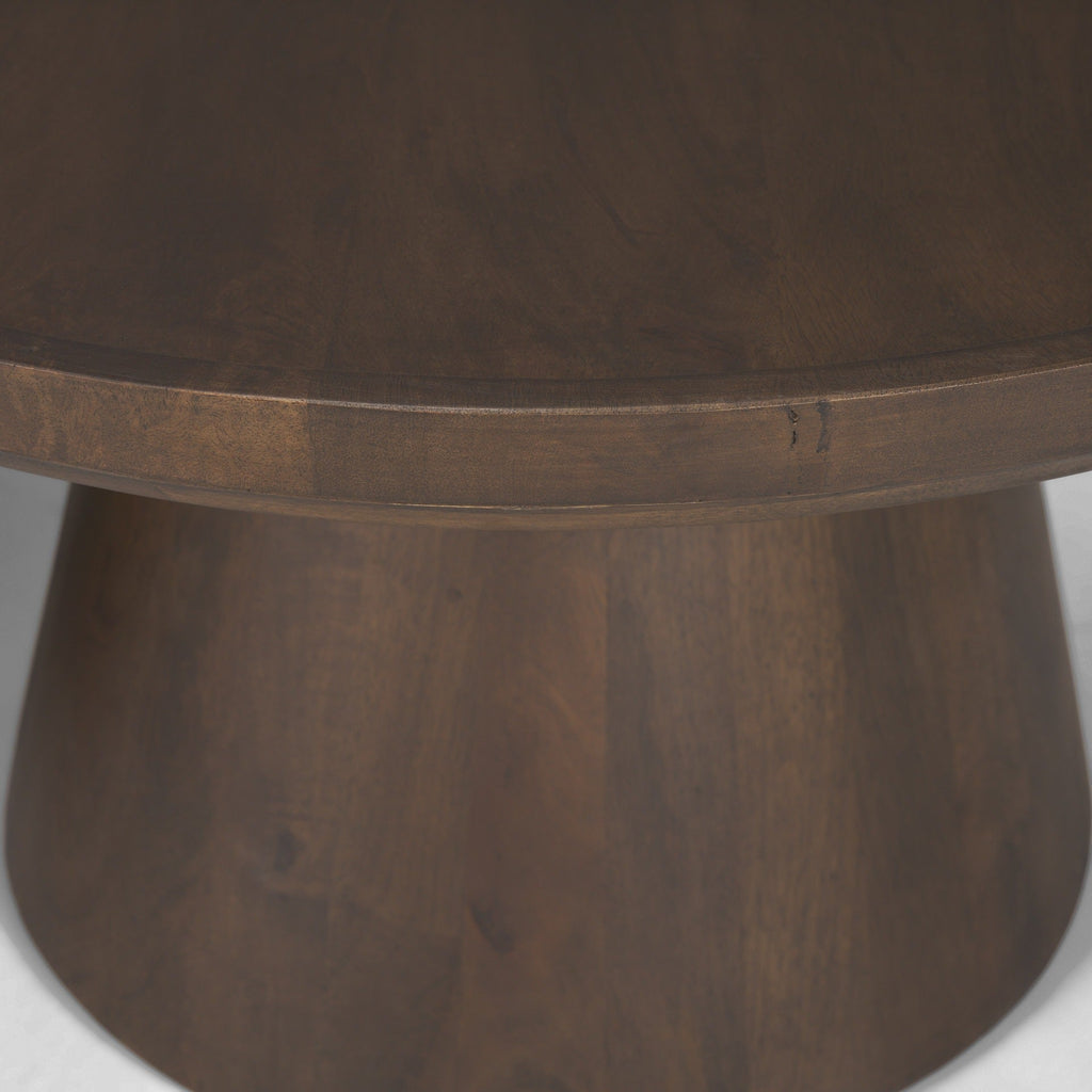 Takoda Dark Brown Wood Tapered Drum Nesting Coffee Tables - Set of 2 - Dekor Butik