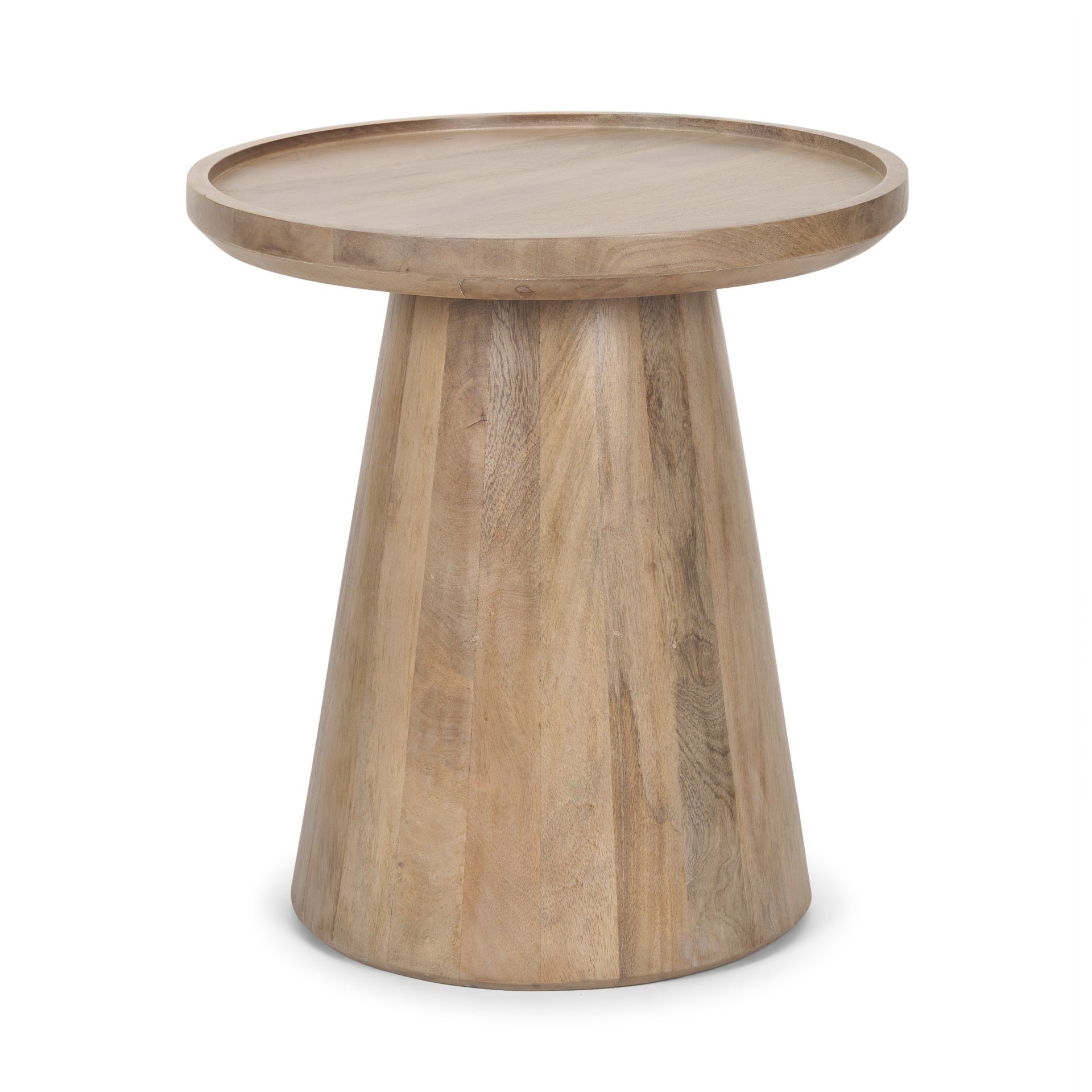 Takoda Light Brown Wood Tapered Drum Accent Table - Dekor Butik