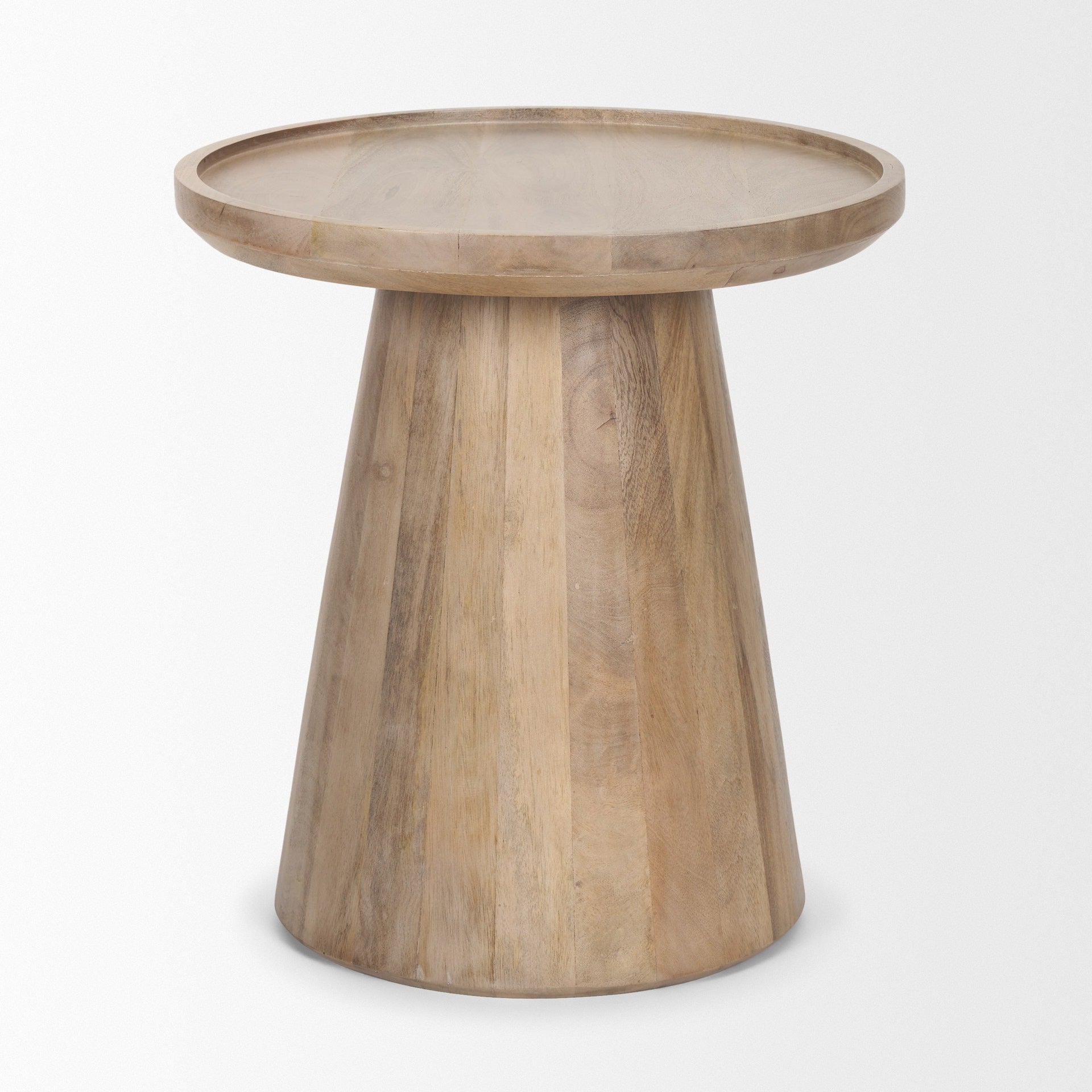 Takoda Light Brown Wood Tapered Drum Accent Table - Dekor Butik