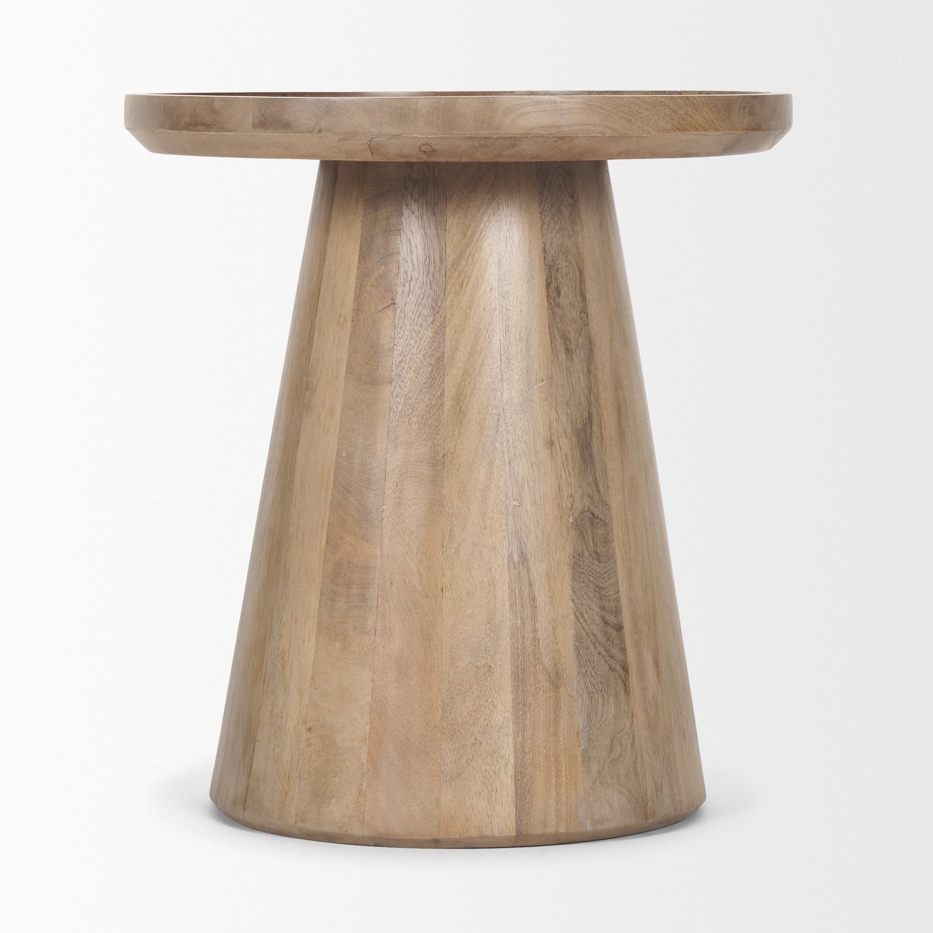 Takoda Light Brown Wood Tapered Drum Accent Table - Dekor Butik