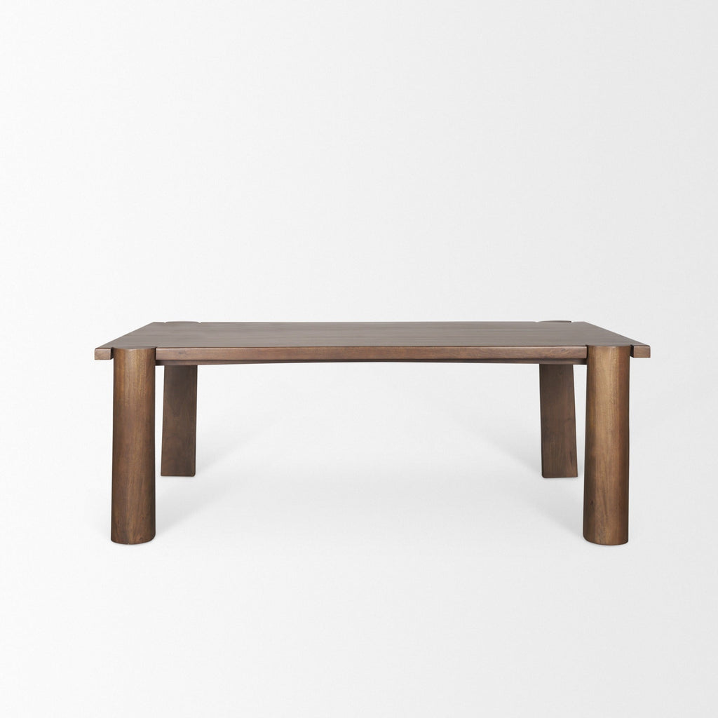 Tammar Rectangular Brown Wood w/ Tapered Legs Dining Table - Dekor Butik