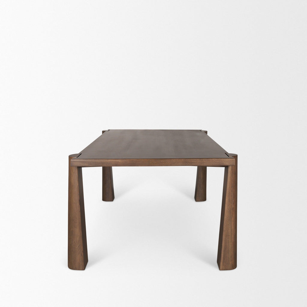 Tammar Rectangular Brown Wood w/ Tapered Legs Dining Table - Dekor Butik