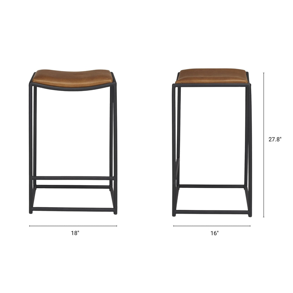 Taniel Leather Seat Stool - Dekor Butik