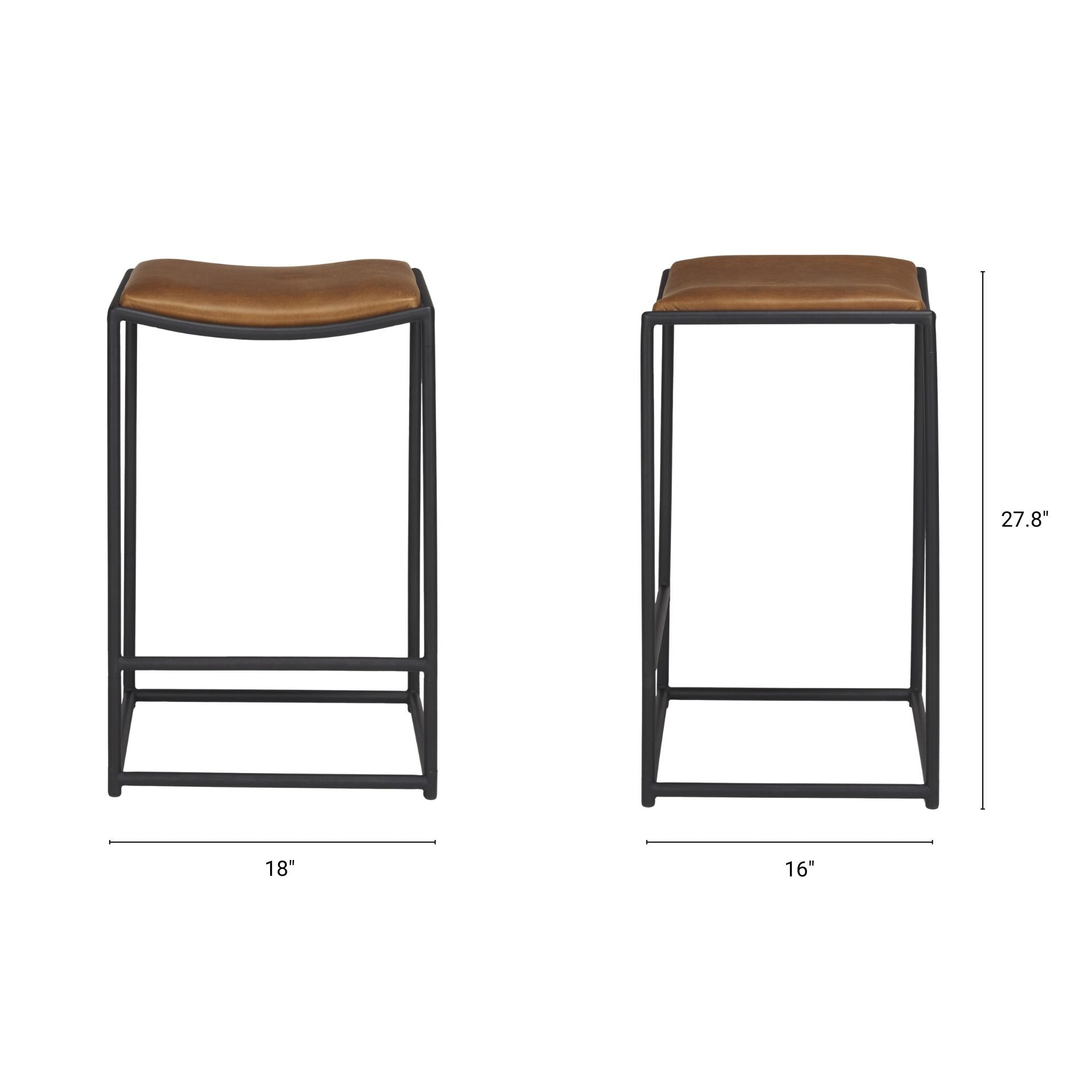Taniel Leather Seat Stool - Dekor Butik