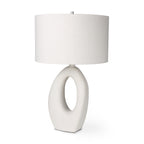 Tao 20.0L x 20.0W x 33.0H Cream Base W/White Shade Table Lamp - Dekor Butik