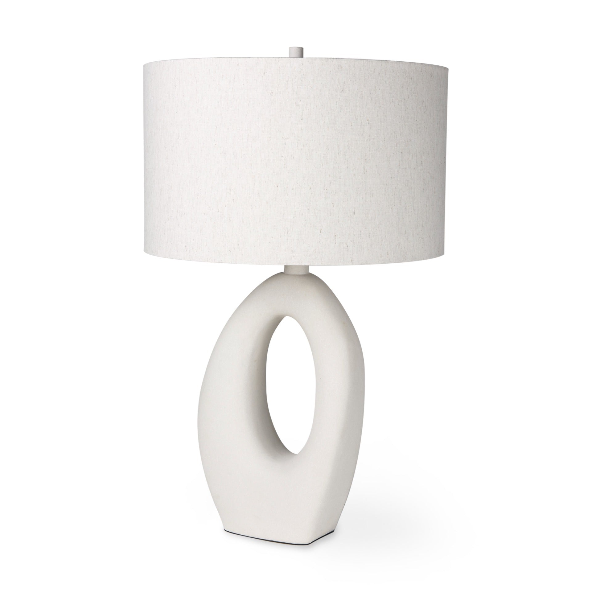 Tao 20.0L x 20.0W x 33.0H Cream Base W/White Shade Table Lamp - Dekor Butik