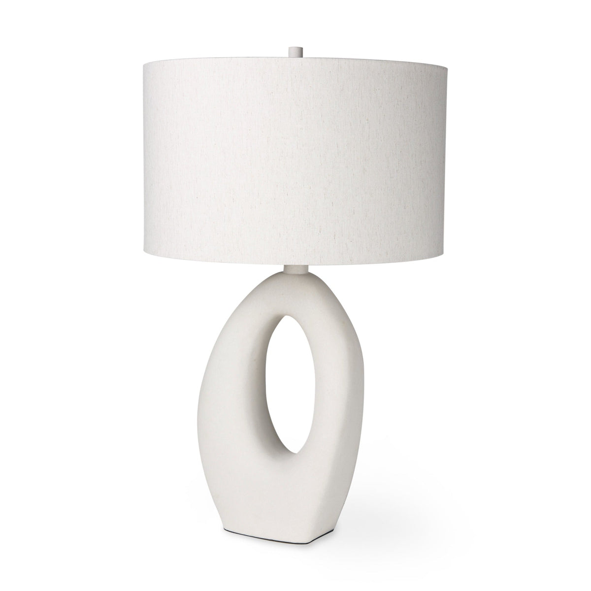 Tao 20.0L x 20.0W x 33.0H Cream Base W/White Shade Table Lamp - Dekor Butik