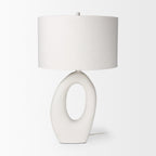 Tao 20.0L x 20.0W x 33.0H Cream Base W/White Shade Table Lamp - Dekor Butik