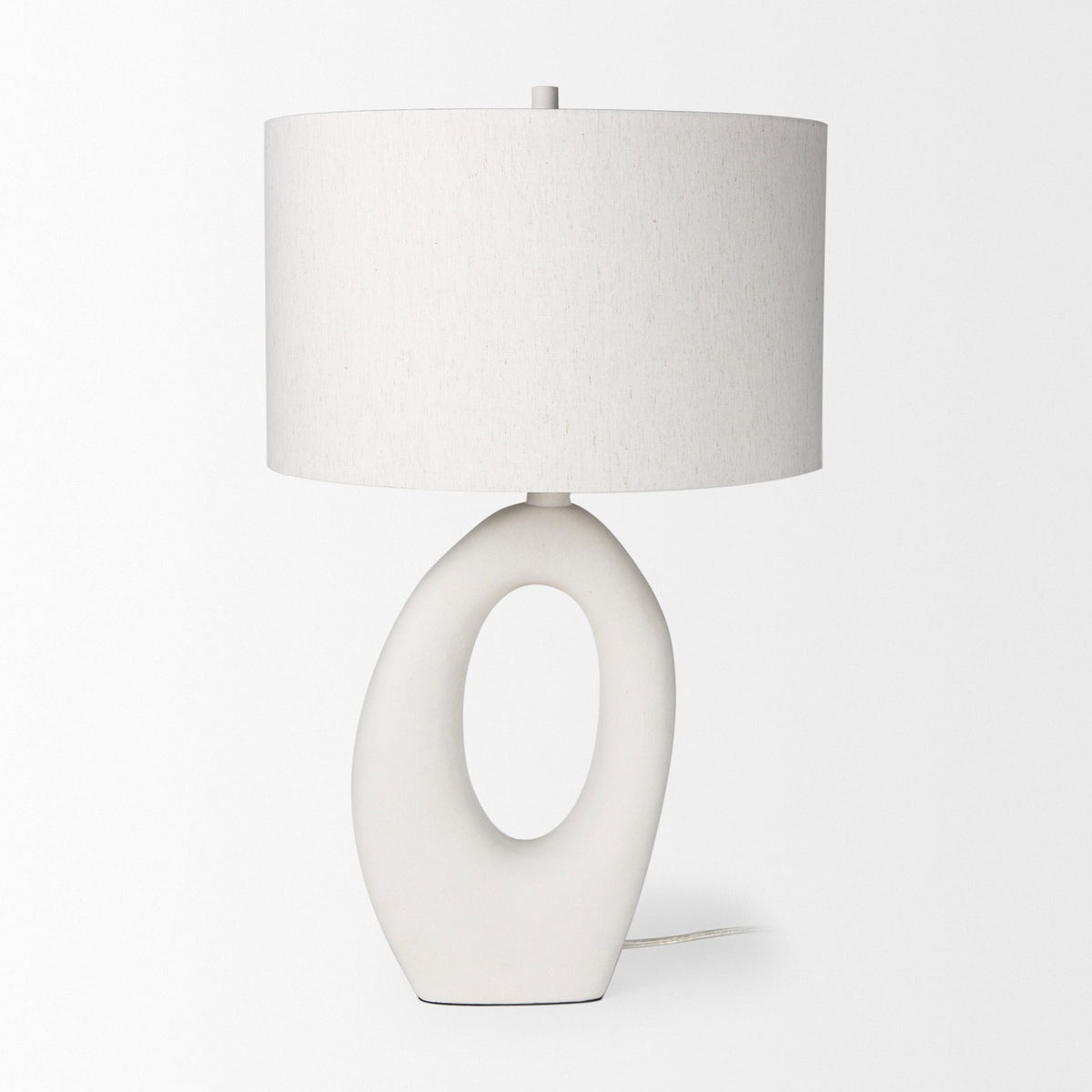 Tao 20.0L x 20.0W x 33.0H Cream Base W/White Shade Table Lamp - Dekor Butik