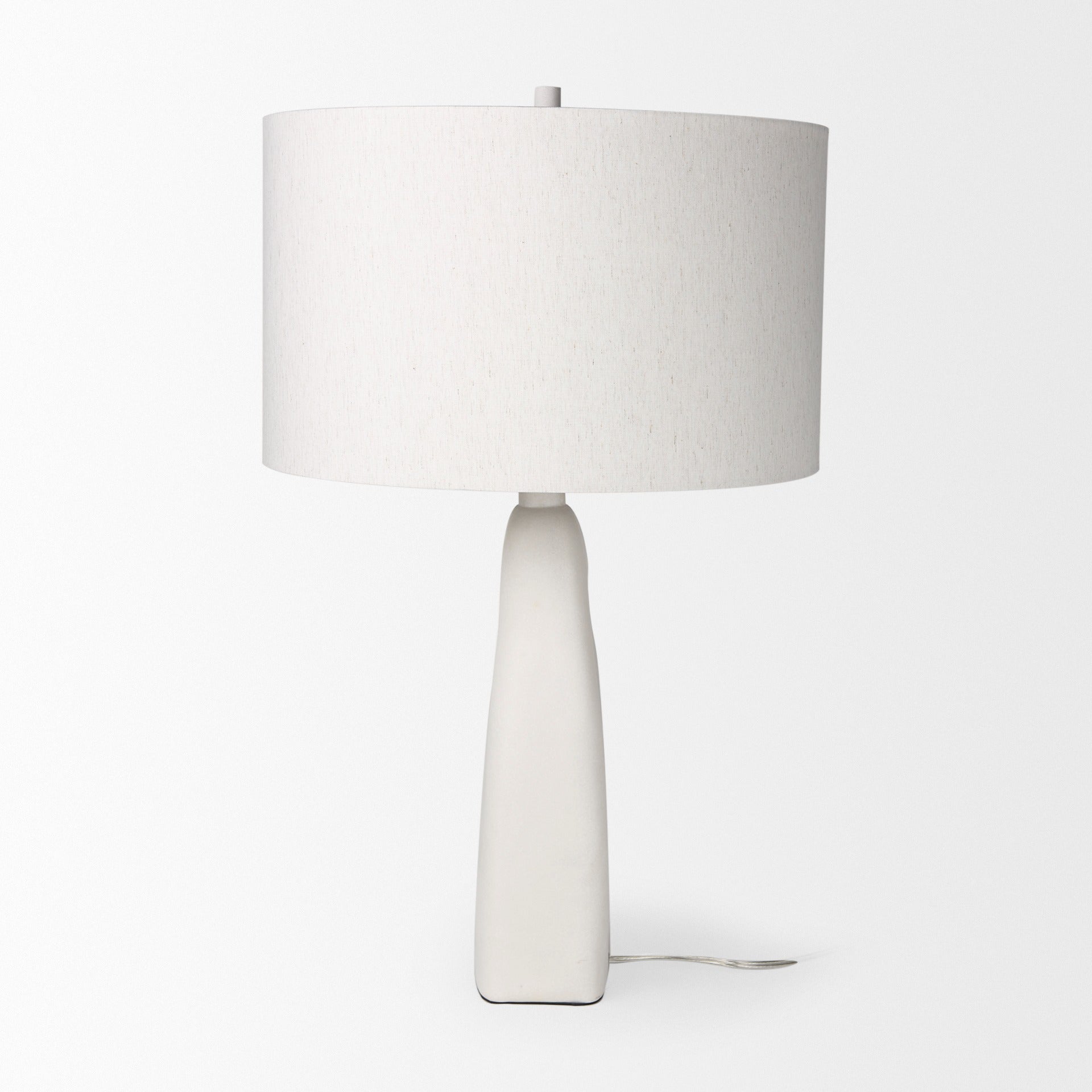 Tao 20.0L x 20.0W x 33.0H Cream Base W/White Shade Table Lamp - Dekor Butik