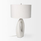 Tao 20.0L x 20.0W x 33.0H Cream Base W/White Shade Table Lamp - Dekor Butik