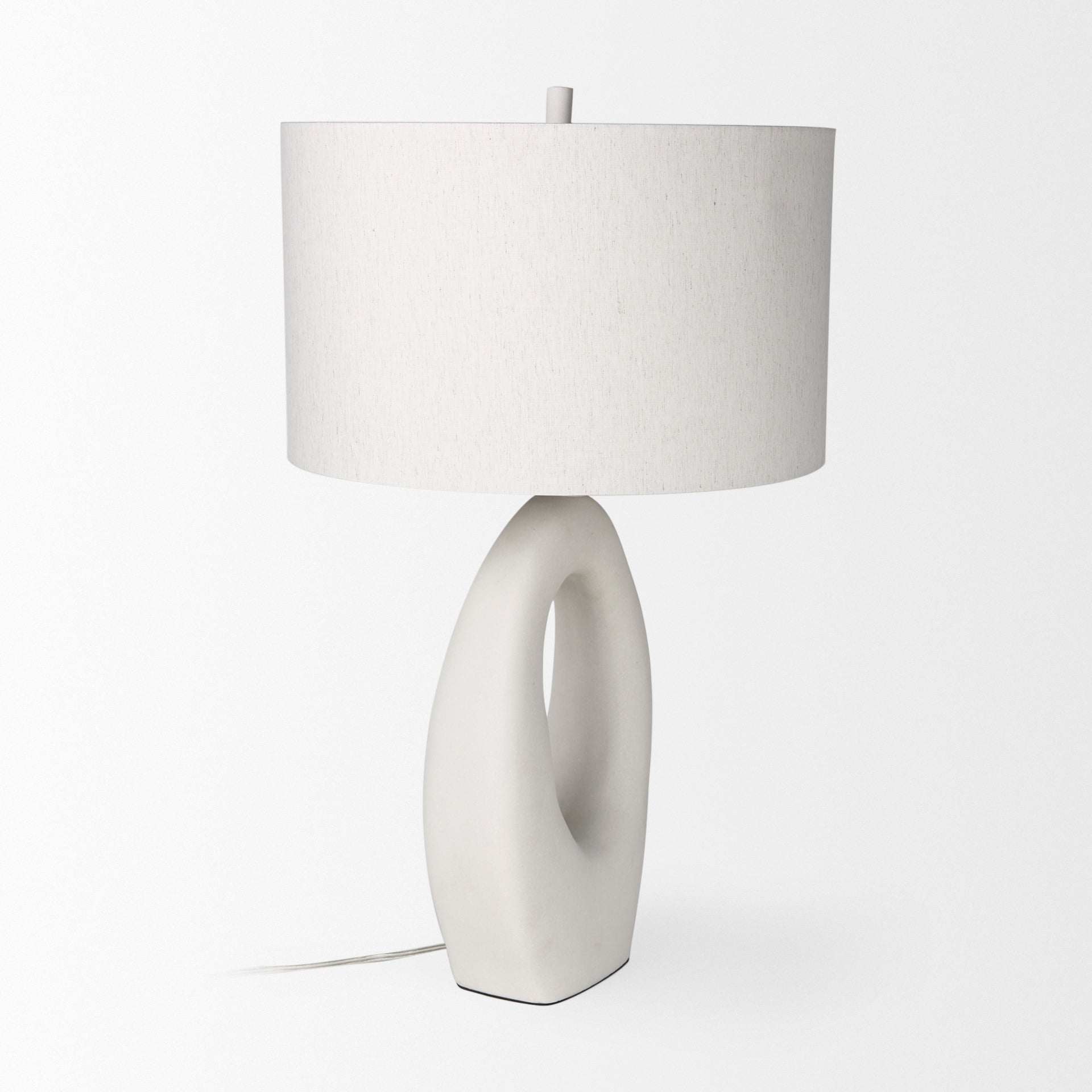 Tao 20.0L x 20.0W x 33.0H Cream Base W/White Shade Table Lamp - Dekor Butik