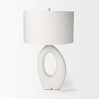 Tao 20.0L x 20.0W x 33.0H Cream Base W/White Shade Table Lamp - Dekor Butik