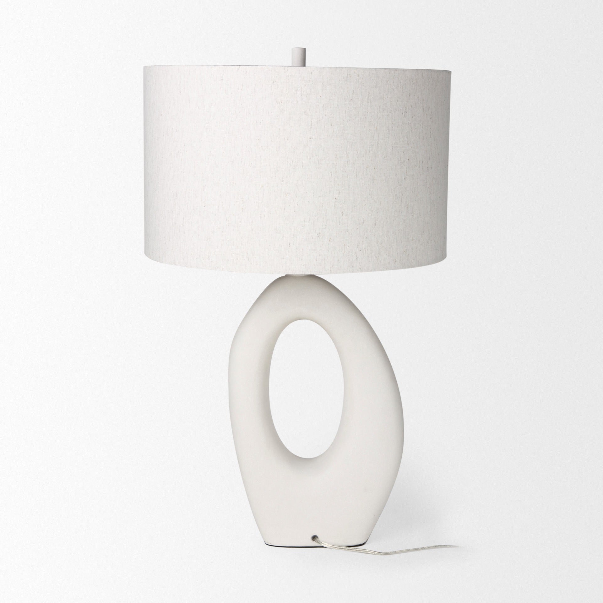 Tao 20.0L x 20.0W x 33.0H Cream Base W/White Shade Table Lamp - Dekor Butik