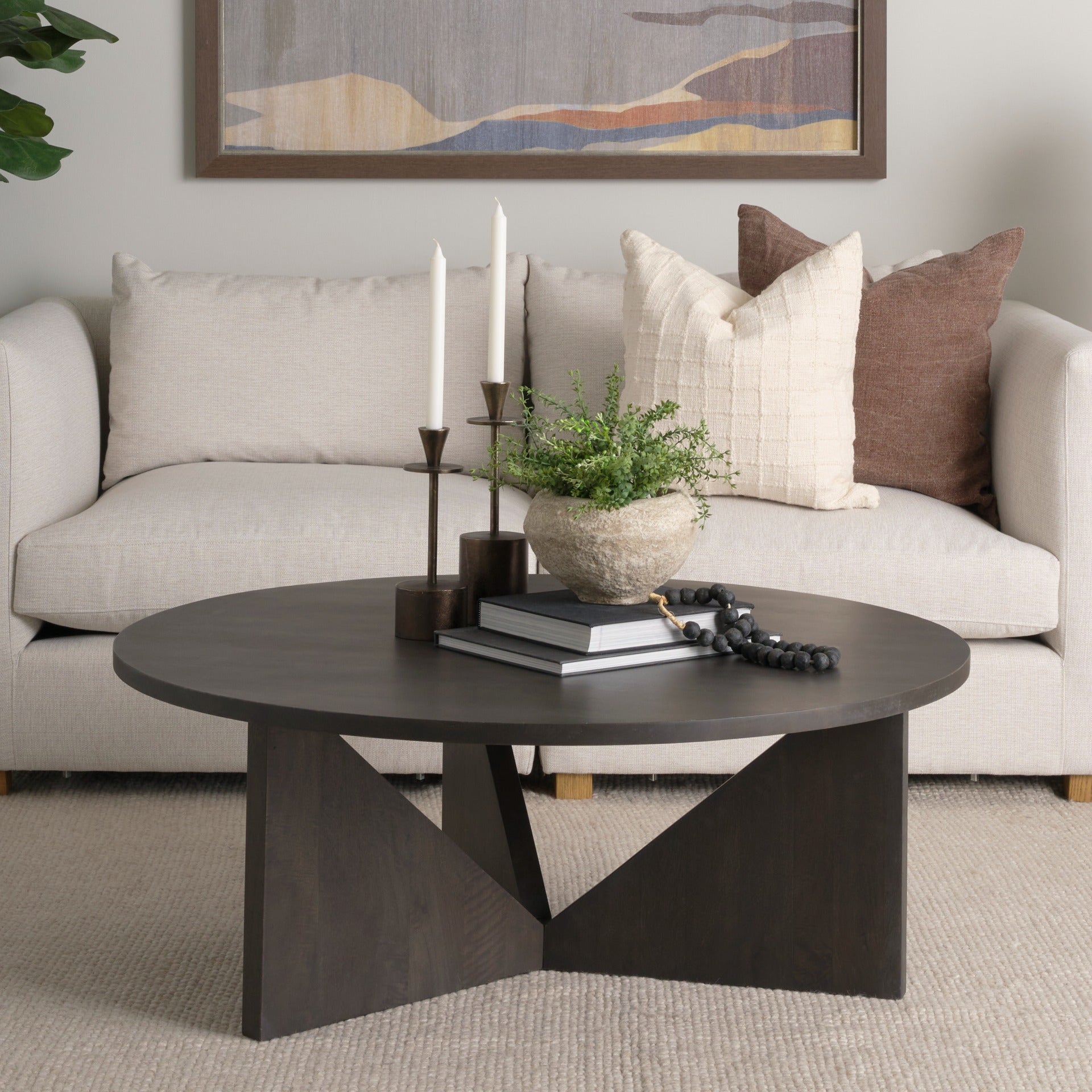 Tarro Brown Wood w/ Triangle Legs Coffee Table - Dekor Butik