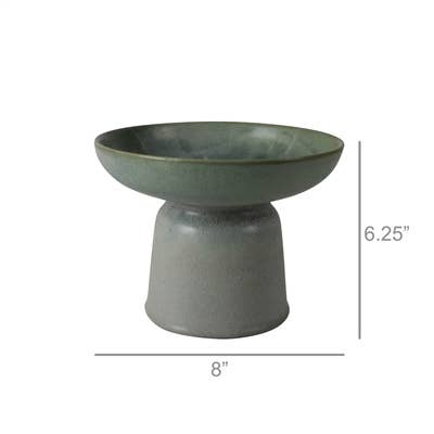 DecorTau Pedestal Bowl, Ceramic - Lrg - Dekor Butik