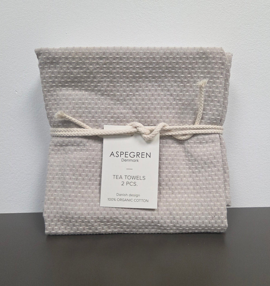 Tea Towels - 100% Organic Cotton - Set of 2 - Gastro Light Gray - Dekor Butik