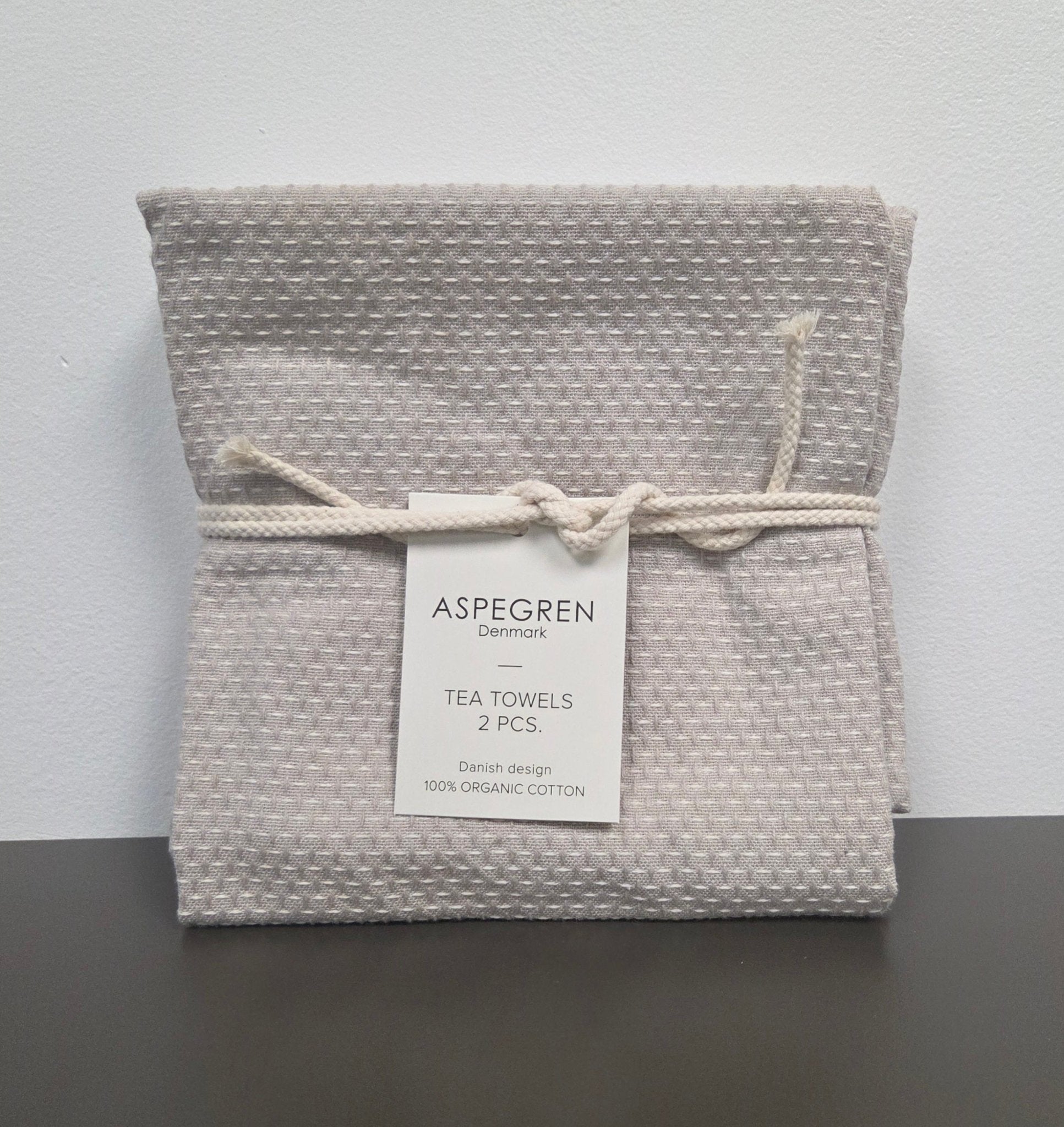 Tea Towels - 100% Organic Cotton - Set of 2 - Gastro Light Gray - Dekor Butik