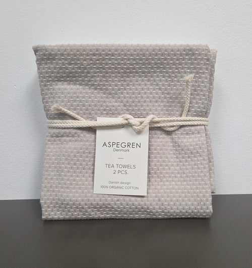 Tea Towels - 100% Organic Cotton - Set of 2 - Gastro Light Gray - Dekor Butik
