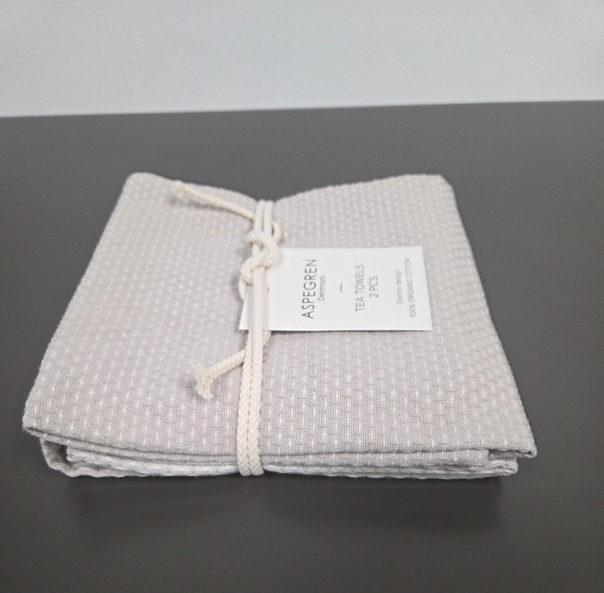 Tea Towels - 100% Organic Cotton - Set of 2 - Gastro Light Gray - Dekor Butik