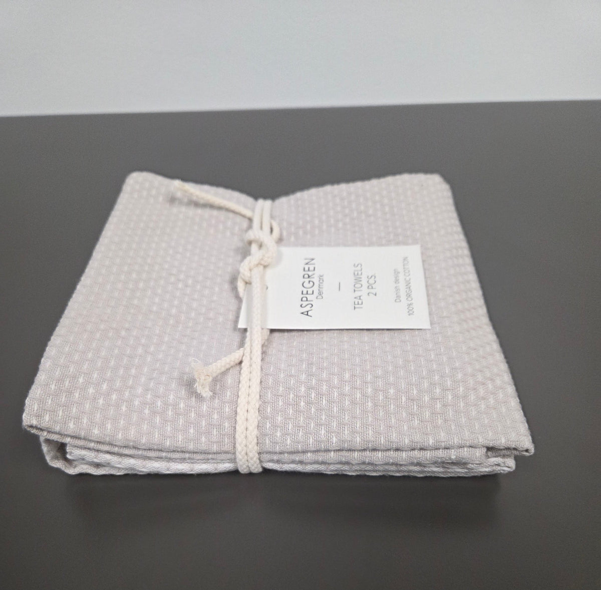 Tea Towels - 100% Organic Cotton - Set of 2 - Gastro Light Gray - Dekor Butik