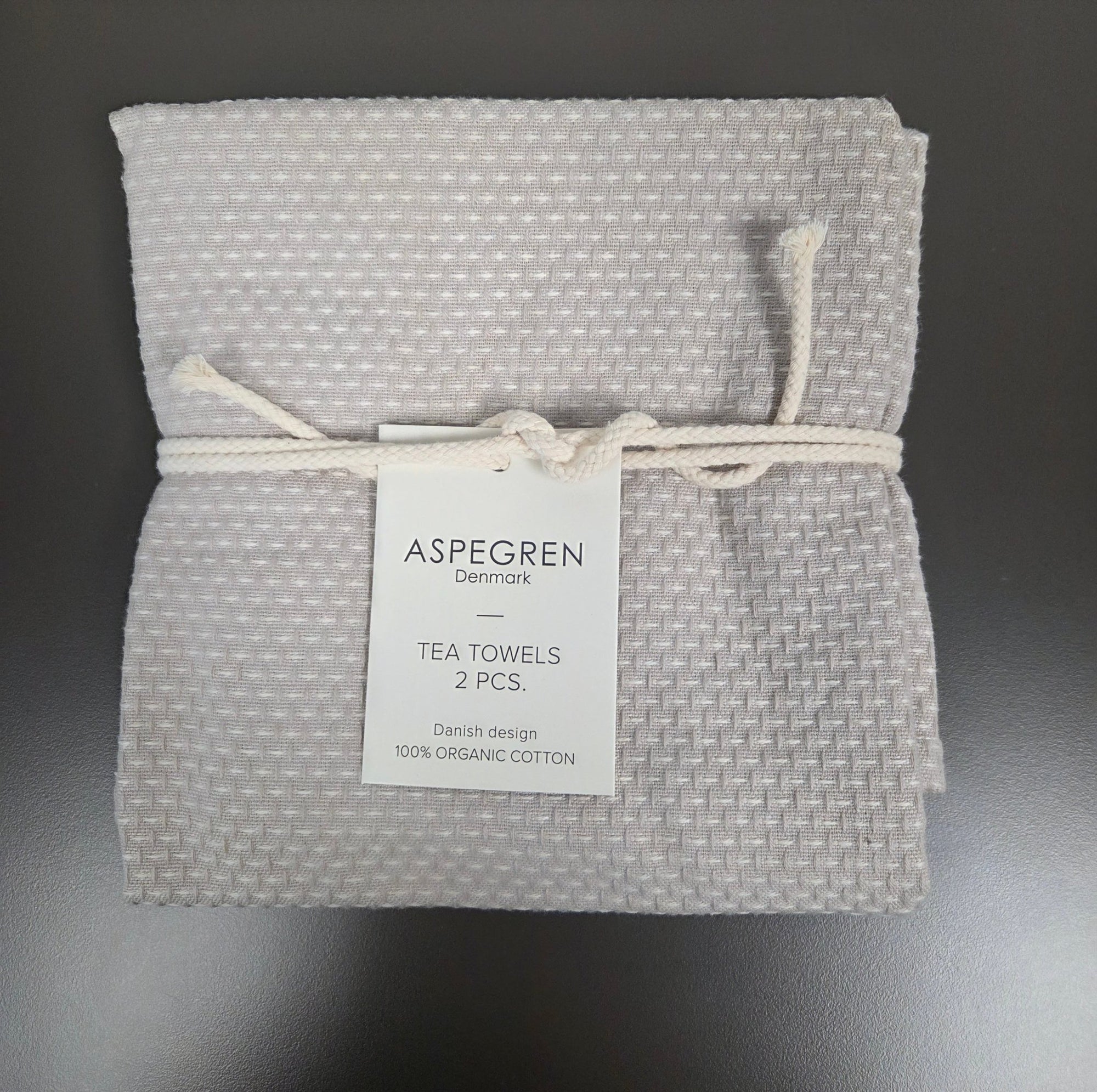 Tea Towels - 100% Organic Cotton - Set of 2 - Gastro Light Gray - Dekor Butik