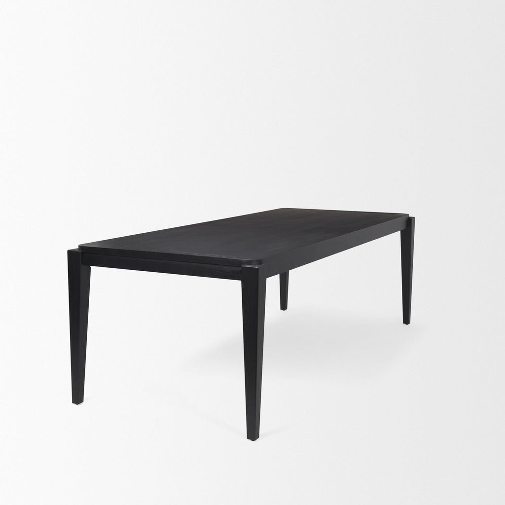 Teva Black Wood Rectangular 92" Dining Table - Dekor Butik