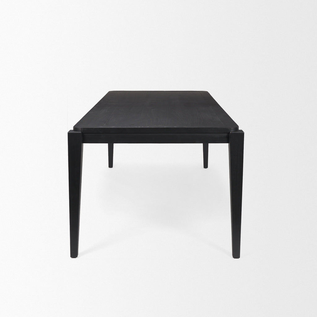 Teva Black Wood Rectangular 92" Dining Table - Dekor Butik