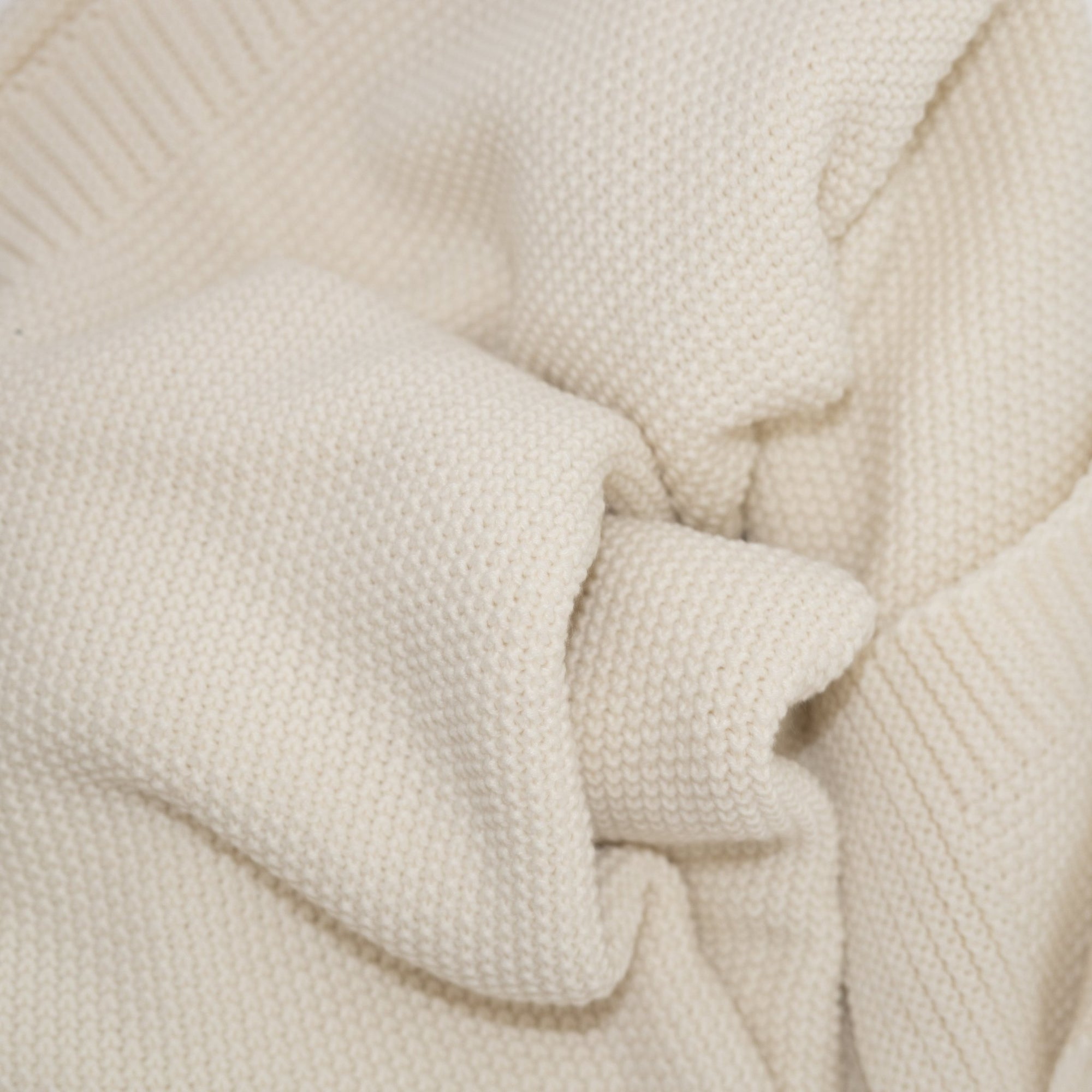 Throw BlanketsTextured Cream Knit Throw Blanket - Dekor Butik
