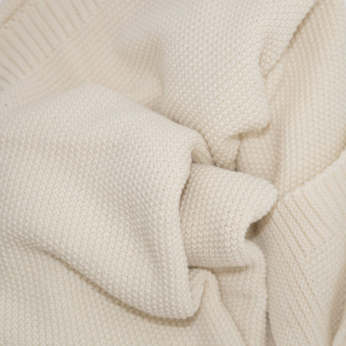 Throw BlanketsTextured Cream Knit Throw Blanket - Dekor Butik