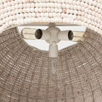 Theta 30.0 L x 30.0 W x 15.0 H White - Washed Beaded Chandelier - Dekor Butik
