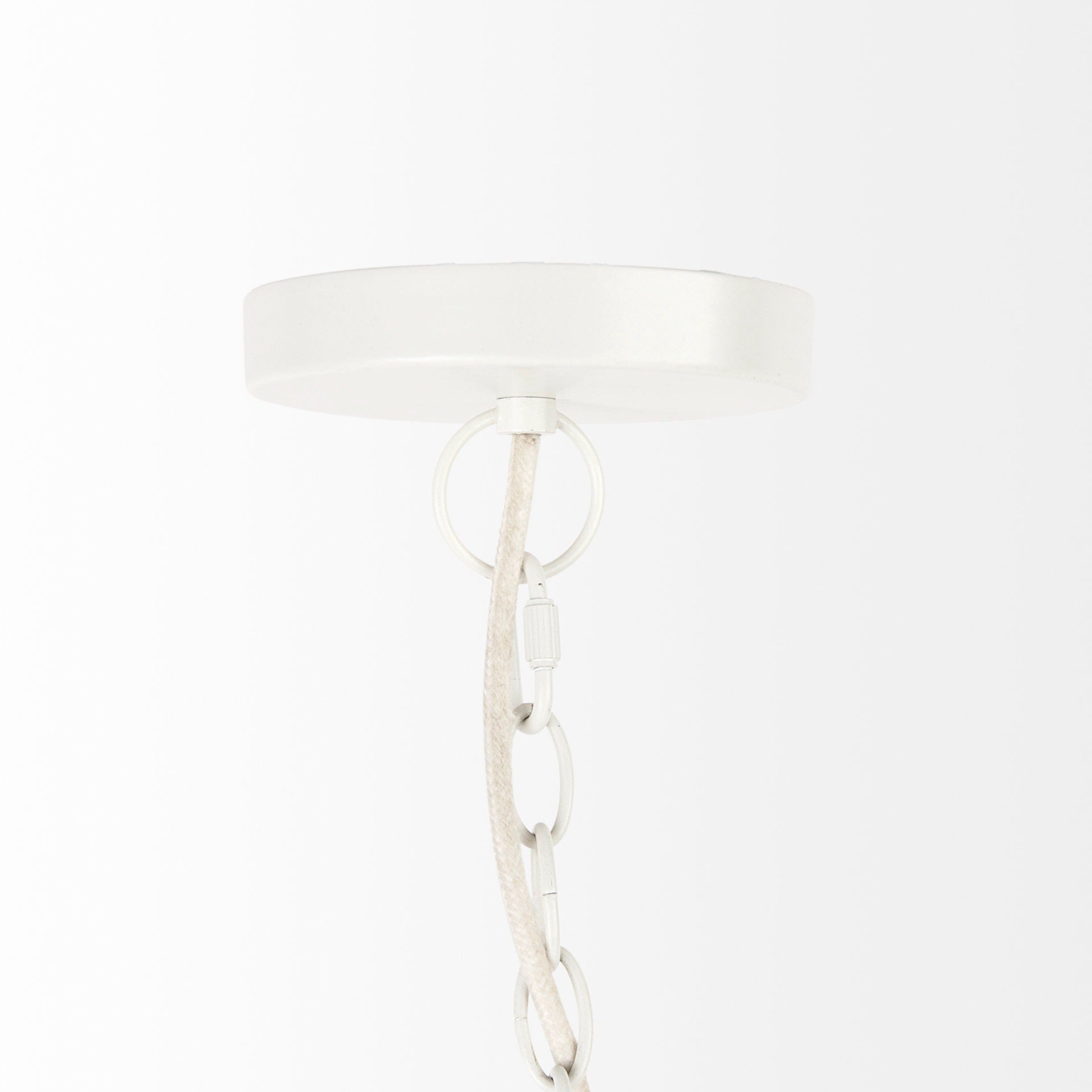 Theta 30.0 L x 30.0 W x 15.0 H White - Washed Beaded Chandelier - Dekor Butik