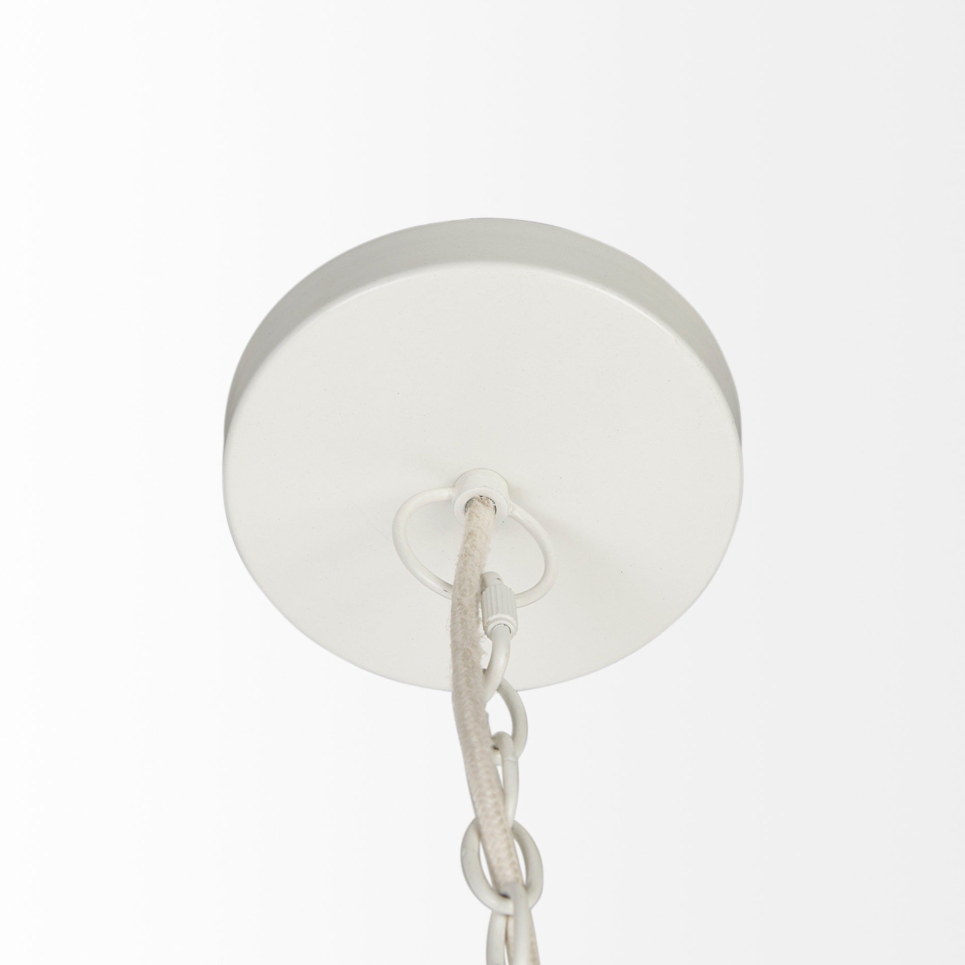 Theta 30.0 L x 30.0 W x 15.0 H White - Washed Beaded Chandelier - Dekor Butik