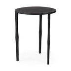Timothy 16.0L x 16.0W X 20.0H Ebony Black Iron Side Table - Dekor Butik