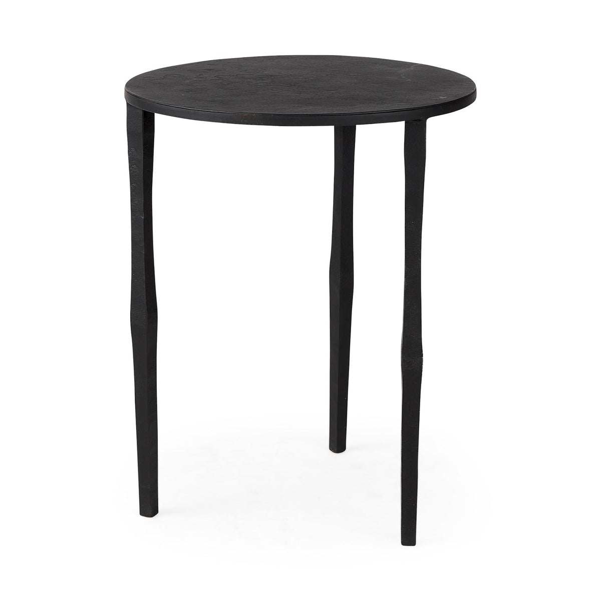 Timothy 16.0L x 16.0W X 20.0H Ebony Black Iron Side Table - Dekor Butik